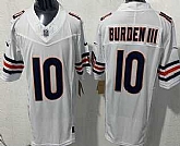 Men's Chicago Bears #10 Luther Burden III Limited White FUSE Vapor Stitched Jersey,baseball caps,new era cap wholesale,wholesale hats