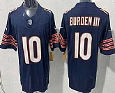 Men's Chicago Bears #10 Luther Burden III Limited Navy FUSE Vapor Stitched Jersey,baseball caps,new era cap wholesale,wholesale hats