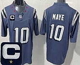 Men's New England Patriots #10 Drake Maye Limited Gray Rivalries Captain Patch FUSE Vapor Stitched Jersey,baseball caps,new era cap wholesale,wholesale hats