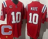 Men's New England Patriots #10 Drake Maye Limited Red Captain Patch FUSE Vapor Stitched Jersey,baseball caps,new era cap wholesale,wholesale hats