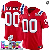Men's New England Patriots Active Player Custom Red 2025 F.U.S.E. Super Bowl LX Patch Vapor Limited Stitched Jersey,baseball caps,new era cap wholesale,wholesale hats