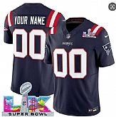 Men's New England Patriots Active Player Custom Navy 2025 F.U.S.E. Super Bowl LX Patch Vapor Limited Stitched Jersey,baseball caps,new era cap wholesale,wholesale hats