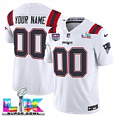 Men's New England Patriots Active Player Custom White 2025 F.U.S.E. Super Bowl LX & USA 250' Patch Vapor Limited Stitched Jersey,baseball caps,new era cap wholesale,wholesale hats