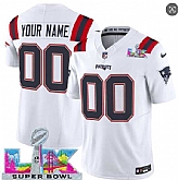 Men's New England Patriots Active Player Custom White 2025 F.U.S.E. Super Bowl LX Patch Vapor Limited Stitched Jersey,baseball caps,new era cap wholesale,wholesale hats