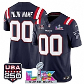 Men's New England Patriots Active Player Custom Navy 2025 F.U.S.E. Super Bowl LX & USA 250' Patch Vapor Limited Stitched Jersey,baseball caps,new era cap wholesale,wholesale hats