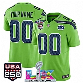 Men's Seattle Seahawks Active Player Custom Green 2025 F.U.S.E. Super Bowl LX & US 250th anniversary Patch And 50th Season Patch Vapor Limited Stitched Jersey,baseball caps,new era cap wholesale,wholesale hats