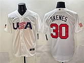 Men's USA #30 Paul Skenes White World Baseball Classic Stitched Jersey,baseball caps,new era cap wholesale,wholesale hats