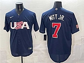 Men's USA #7 Bobby Witt Jr. Navy World Baseball Classic Stitched Jersey,baseball caps,new era cap wholesale,wholesale hats