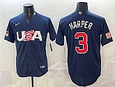 Men's USA #3 Bryce Harper Navy World Baseball Classic Stitched Jersey,baseball caps,new era cap wholesale,wholesale hats