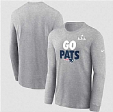 Men's New England Patriots Heather Gray 2025 Super Bowl LX Fast As Fast Gets Long Sleeve T-Shirt,baseball caps,new era cap wholesale,wholesale hats