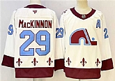Men's Colorado Avalanche #29 Nathan MacKinnon White 2024-25 With A Patch Stitched Hockey,baseball caps,new era cap wholesale,wholesale hats