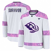 Men's Utah Mammoth White 2024 Fights Cancer Survivor Practice Stitched Jersey Dzhi,baseball caps,new era cap wholesale,wholesale hats