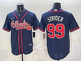 Men's Atlanta Braves #99 Spencer Strider Navy Cool Base Stitched Jersey,baseball caps,new era cap wholesale,wholesale hats