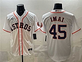Men's Houston Astros #45 Tatsuya Imai White Cool Base Stitched Jersey,baseball caps,new era cap wholesale,wholesale hats
