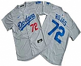 Men's Los Angeles Dodgers #72 Miguel Rojas Grey Limited Stitched Jersey,baseball caps,new era cap wholesale,wholesale hats