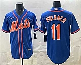 Men's New York Mets #11 Jorge Polanco Blue Cool Base Stitched Jersey,baseball caps,new era cap wholesale,wholesale hats