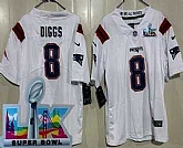 Youth New England Patriots #8 Stefon Diggs Limited White Super Bowl LX Vapor Jersey,baseball caps,new era cap wholesale,wholesale hats