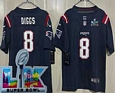 Youth New England Patriots #8 Stefon Diggs Limited Navy Super Bowl LX Vapor Jersey,baseball caps,new era cap wholesale,wholesale hats