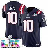 Men's New England Patriots #10 Drake Maye Navy 2025 F.U.S.E. Super Bowl LX Patch Vapor Limited Stitched Jersey,baseball caps,new era cap wholesale,wholesale hats