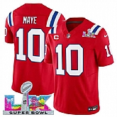 Men's New England Patriots #10 Drake Maye Red 2025 F.U.S.E. Super Bowl LX Patch And 1-Star C Patch Vapor Limited Stitched Jersey,baseball caps,new era cap wholesale,wholesale hats
