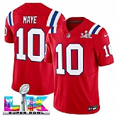 Men's New England Patriots #10 Drake Maye Red 2025 F.U.S.E. Super Bowl LX Patch Vapor Limited Stitched Jersey,baseball caps,new era cap wholesale,wholesale hats