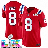 Men's New England Patriots #8 Stefon Diggs Red 2025 F.U.S.E. Super Bowl LX Patch Vapor Limited Stitched Jersey,baseball caps,new era cap wholesale,wholesale hats