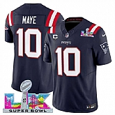 Men's New England Patriots #10 Drake Maye Navy 2025 F.U.S.E. Super Bowl LX Patch And 1-Star C Patch Vapor Limited Stitched Jersey,baseball caps,new era cap wholesale,wholesale hats