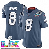 Men's New England Patriots #8 Stefon Diggs Storm Blue 2025 F.U.S.E. Super Bowl LX Patch 'Rivalries' Vapor Limited Stitched Jersey,baseball caps,new era cap wholesale,wholesale hats