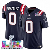 Men's New England Patriots #0 Christian Gonzalez Navy 2025 F.U.S.E. Super Bowl LX Patch Vapor Limited Stitched Jersey,baseball caps,new era cap wholesale,wholesale hats