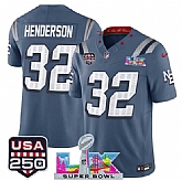 Men's New England Patriots #32 TreVeyon Henderson Storm Blue 2025 F.U.S.E. Super Bowl LX & USA 250' Patch 'Rivalries' Vapor Limited Stitched Jersey,baseball caps,new era cap wholesale,wholesale hats