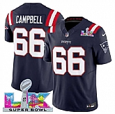 Men's New England Patriots #66 Will Campbell Navy 2025 F.U.S.E. Super Bowl LX Patch Vapor Limited Stitched Jersey,baseball caps,new era cap wholesale,wholesale hats