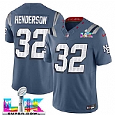 Men's New England Patriots #32 TreVeyon Henderson Storm Blue 2025 F.U.S.E. Super Bowl LX Patch 'Rivalries' Vapor Limited Stitched Jersey,baseball caps,new era cap wholesale,wholesale hats