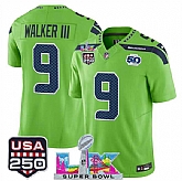 Men's Seattle Seahawks #9 Kenneth Walker III Green 2025 F.U.S.E. Super Bowl LX Patch And 50th Season & USA 250' Patch Vapor Limited Stitched Jersey,baseball caps,new era cap wholesale,wholesale hats
