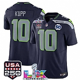Men's Seattle Seahawks #10 Cooper Kupp Navy 2025 F.U.S.E. Super Bowl LX Patch And 50th Season Patch Vapor Limited Stitched Jersey,baseball caps,new era cap wholesale,wholesale hats