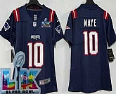 Women's New England Patriots #10 Drake Maye Limited Navy Super Bowl LX Vapor Jersey,baseball caps,new era cap wholesale,wholesale hats