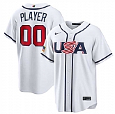 Men's USA Baseball ACTIVE PLAYER Custom White 2026 World Baseball Classic Home Stadium Stitched Jersey,baseball caps,new era cap wholesale,wholesale hats