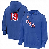 Men's US Hockey #19 Matthew Tkachuk Royal 2026 Name & Number Hoodie,baseball caps,new era cap wholesale,wholesale hats