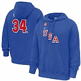 Men's US Hockey #34 Auston Matthews Royal 2026 Name & Number Hoodie,baseball caps,new era cap wholesale,wholesale hats