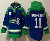 Men's Seattle Seahawks #11 Jaxon Smith Njigba Blue Ageless Must Have Lace Up Pullover Hoodie,baseball caps,new era cap wholesale,wholesale hats
