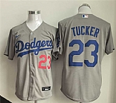 Men's Los Angeles Dodgers #23 Kyle Tucker Grey Cool Base Limited Stitched Jersey,baseball caps,new era cap wholesale,wholesale hats