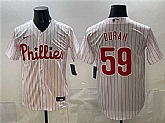 Men's Philadelphia Phillies #59 Jhoan Duran White Cool Base Stitched Jersey,baseball caps,new era cap wholesale,wholesale hats