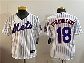 Youth New York Mets #18 Darryl Strawberry White Cool Base Stitched Jersey,baseball caps,new era cap wholesale,wholesale hats