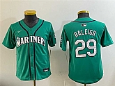 Youth Seattle Mariners #29 Cal Raleigh Aqua Alternate Limited Stitched Jersey,baseball caps,new era cap wholesale,wholesale hats