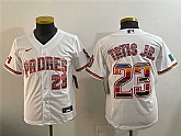Youth San Diego Padres #23 Fernando Tatis Jr. White Mexico Cool Base Stitched Jersey,baseball caps,new era cap wholesale,wholesale hats
