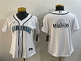 Youth Seattle Mariners Team Big Logo White Cool Base Stitched Jersey,baseball caps,new era cap wholesale,wholesale hats