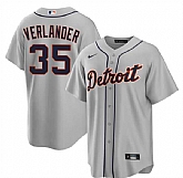 Men's Detroit Tigers #35 Justin Verlander Gray 2026 Road Stitched Jersey Dzhi,baseball caps,new era cap wholesale,wholesale hats