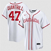 Men's Canada Baseball #47 Cal Quantrill White 2026 World Baseball Classic Home Stadium Stitched Jersey,baseball caps,new era cap wholesale,wholesale hats