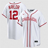 Men's Canada Baseball #12 Josh Naylor White 2026 World Baseball Classic Home Stadium Stitched Jersey,baseball caps,new era cap wholesale,wholesale hats