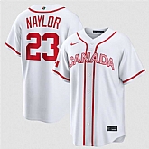 Men's Canada Baseball #23 Bo Naylor White 2026 World Baseball Classic Home Stadium Stitched Jersey,baseball caps,new era cap wholesale,wholesale hats