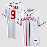 Men's Canada Baseball #9 Tyler O'Neill White 2026 World Baseball Classic Home Stadium Stitched Jersey,baseball caps,new era cap wholesale,wholesale hats